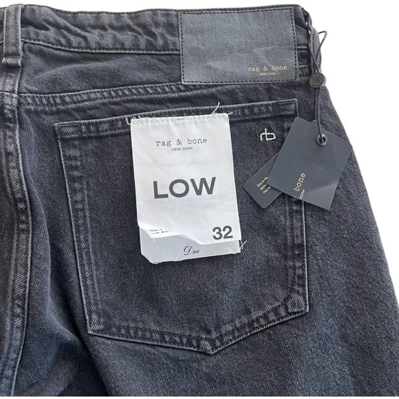 Rag & Bone Dre mid Rise Slim Boyfriend Jeans in Highland Black - Picture 11 of 12